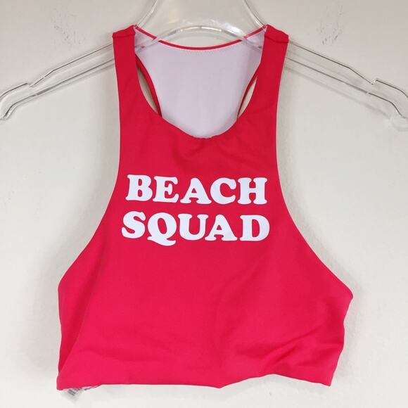 VS PINK | Red Beach Squad High Neck Bikini Top - Picture 1 of 5